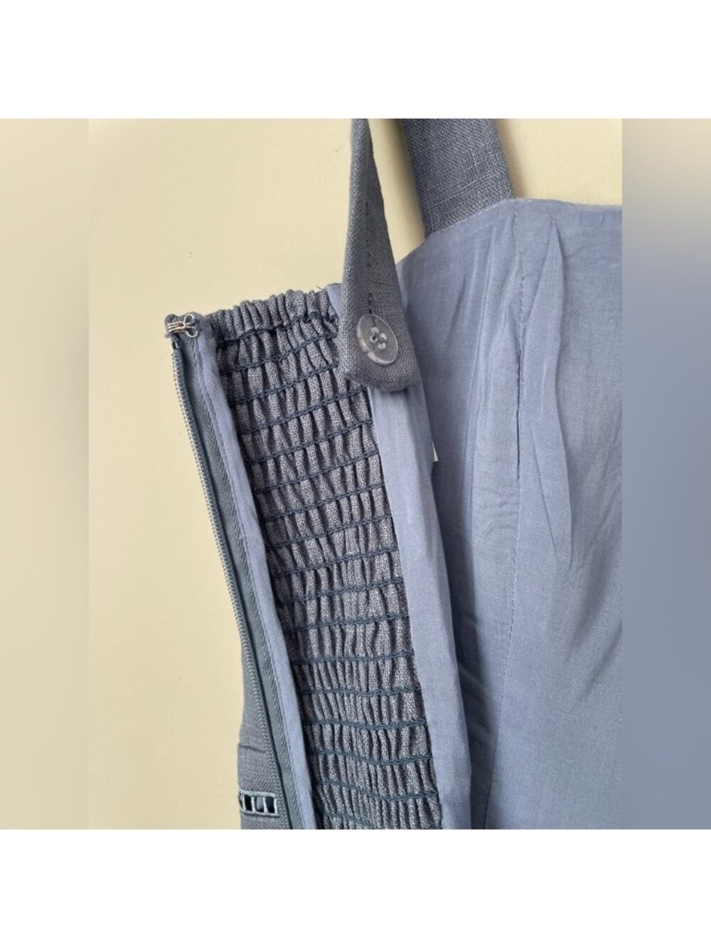 NEW Reformation Everett Linen Midi Dress Cornflower Blue | US 2 UK 6 - Picture 14 of 16